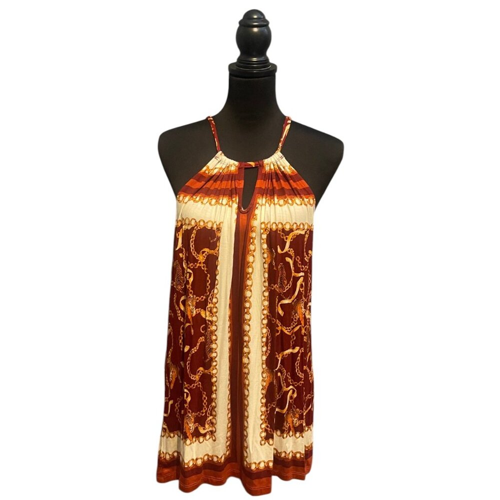 TIGER AND CHAIN HALTER TOP